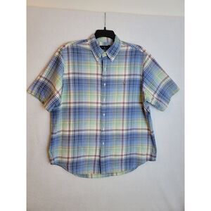 Ralph Lauren Men's XL‎ Multi Color Plaid Button Short Sleeve Shirt